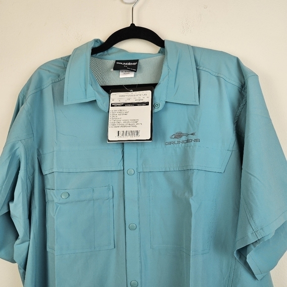 Grundens Hooksetter Long Sleeve Technical Shirt Large NWOT Snap Closure - Picture 2 of 6